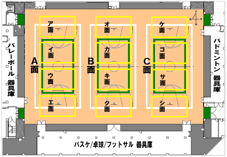 インアリーナ貸出面案内図